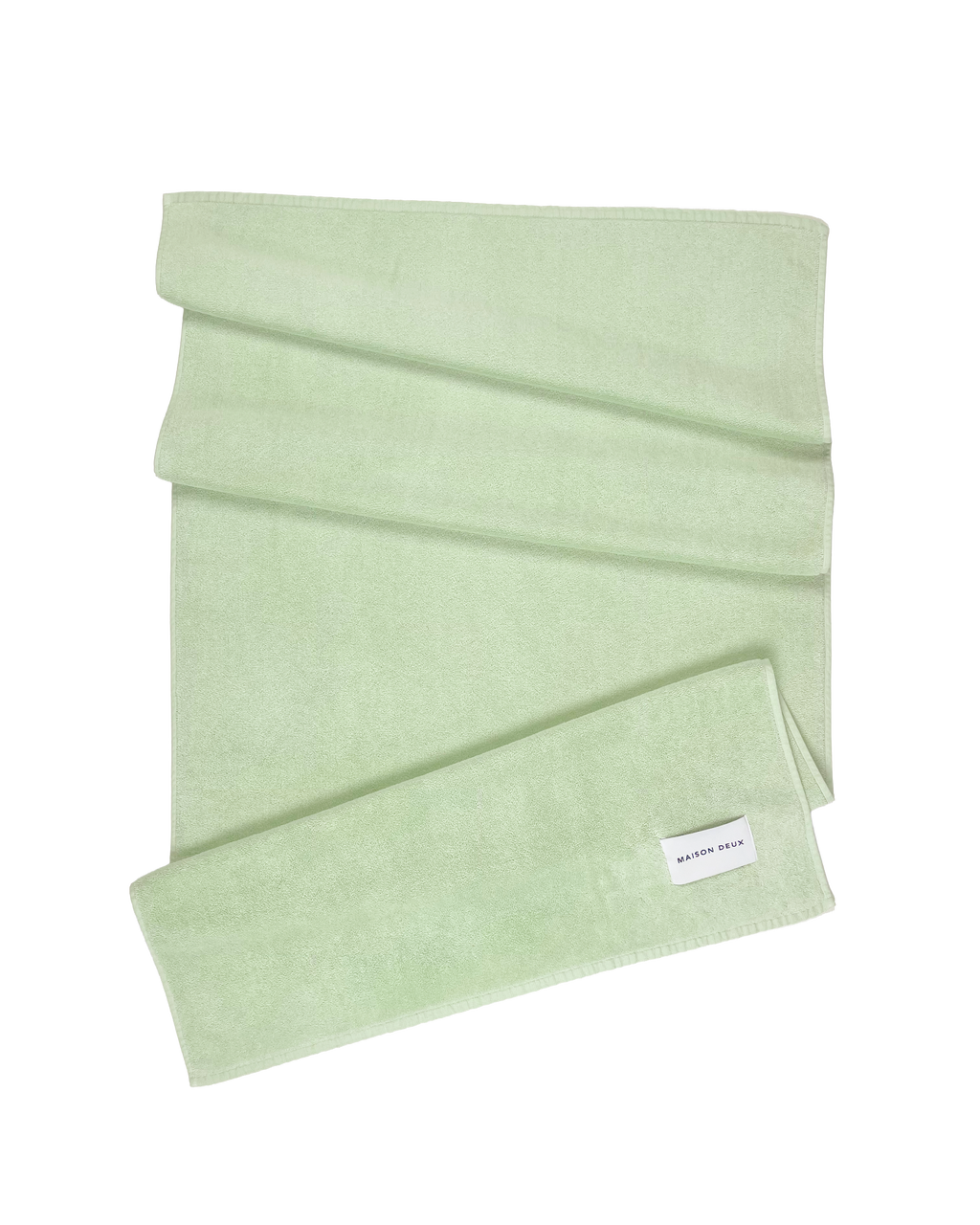 Solid sage green organic cotton terry towel