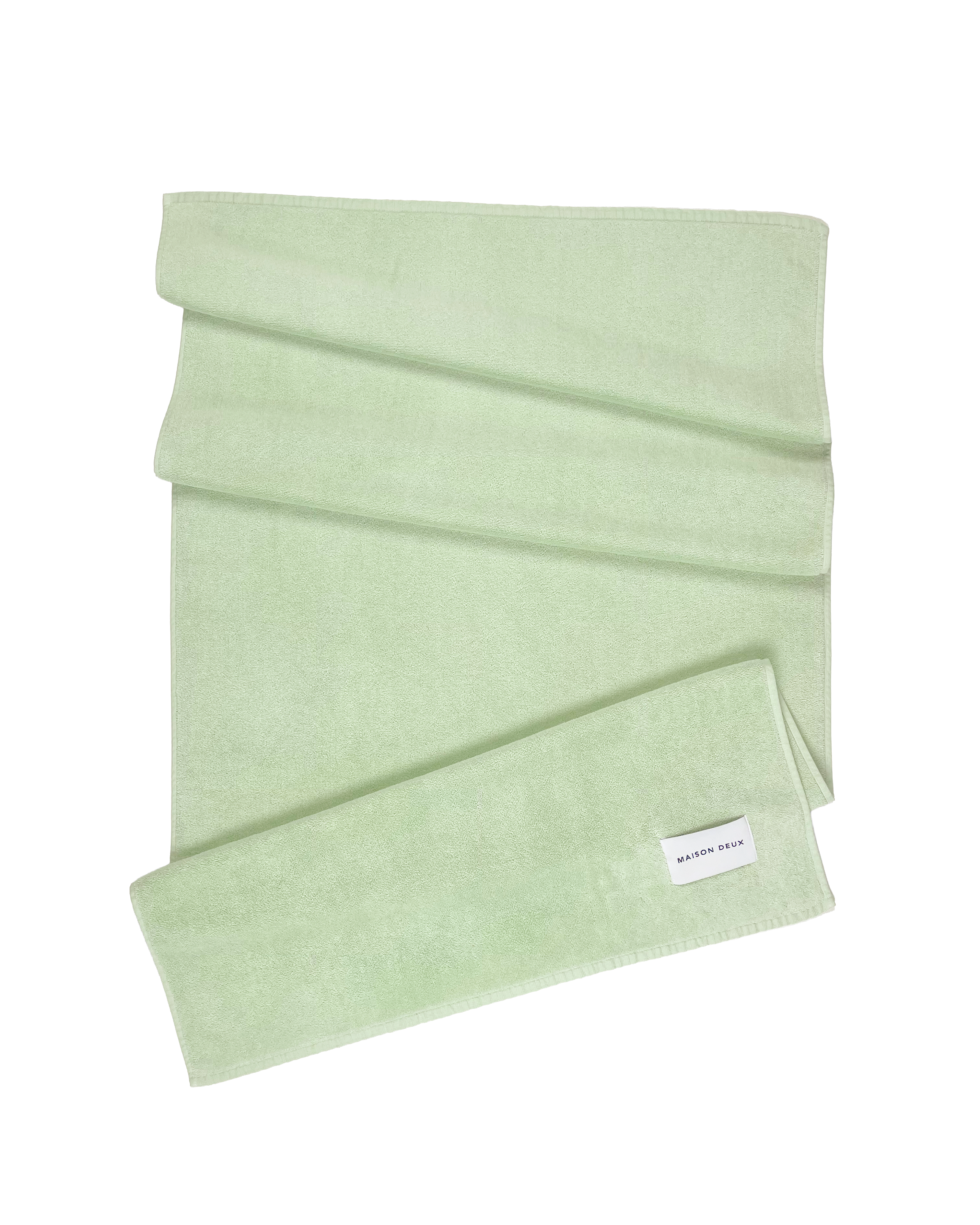 Solid sage green organic cotton terry towel