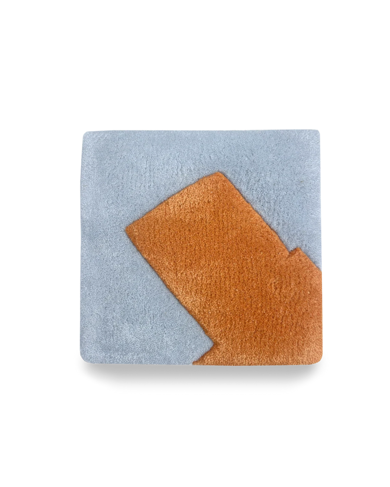 Teppich Splitted Arrow Blau Orange 20 x 20 cm