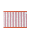 50 x 70 cm pink and white striped doormat with coral border, machine washable