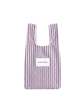 Lilac and bordo striped mini terry shopper bag with handles